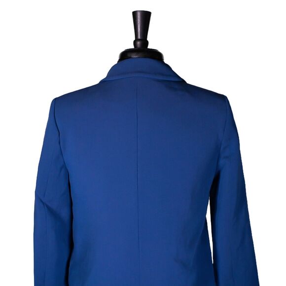 Zara Women's Blazer Blue Two Button Stretch Lined Career Work Suit Jacket XS - Picture 7 of 9